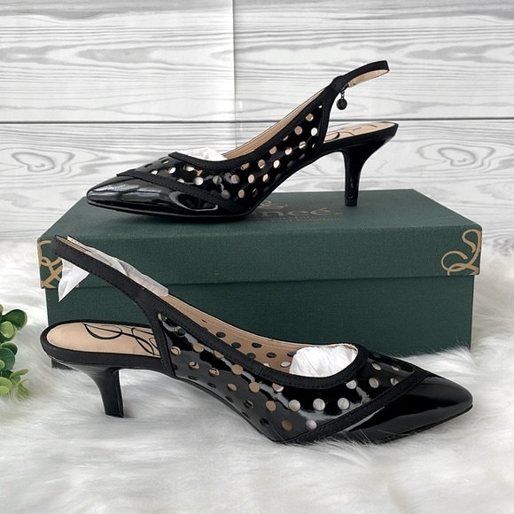 J.Renee “Adalyn” Patent Leather Kitten Heel Sling Backs - Picture 6 of 13